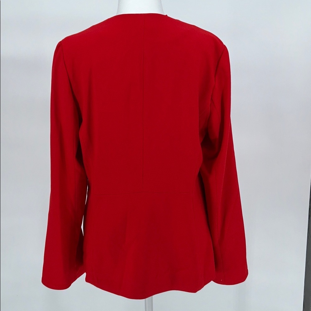 Adrienne Vittadini/Sandro Red Open-Front Blazer (Size Medium) - Picture 6 of 11